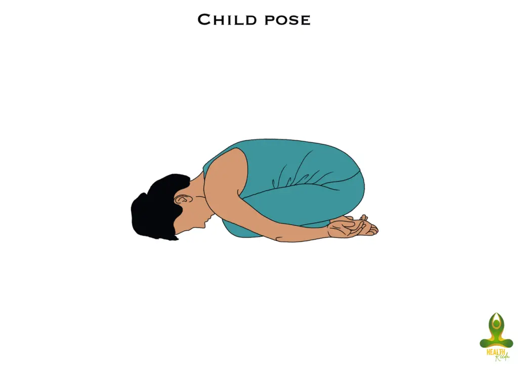 Final posture of Balasana or child pose - Yoga For Anxiety