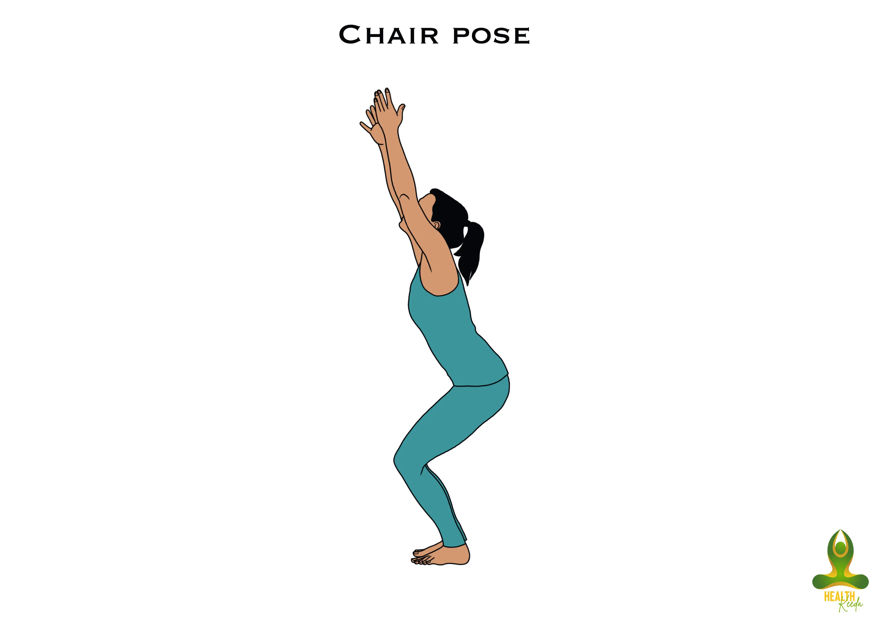Utkatasana or chair pose - yoga poses for bigger hips and thighs
