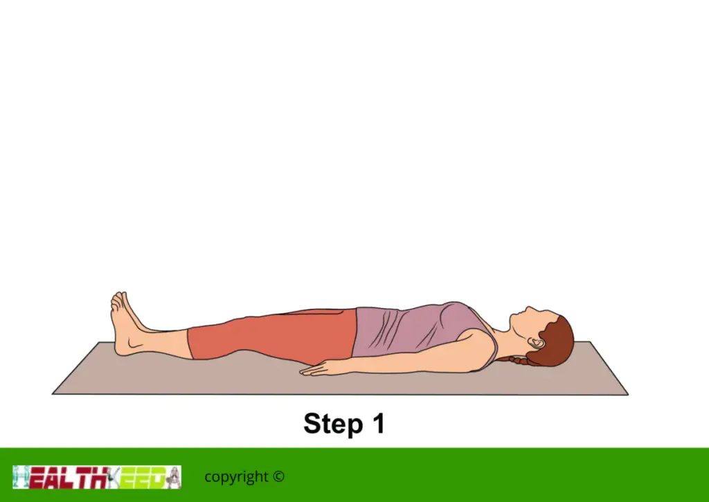 First step of Plow Pose or Halasana - yoga poses for thigh fat