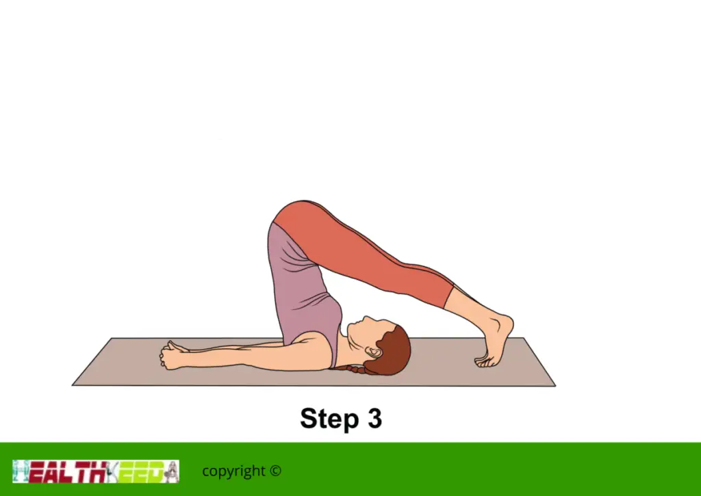 Third and final pose of Plow Pose or Halasana - Yoga Poses for Hamstrings