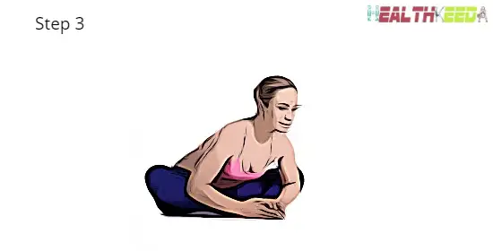 third and final step of Bound Angle Pose (Baddha Konasana) - Yoga For Anxiety